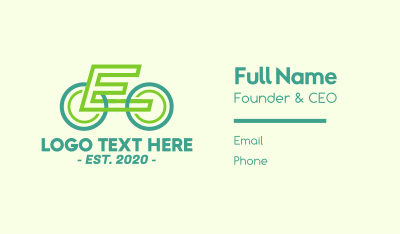 Modern Biking Letter E Business Card
