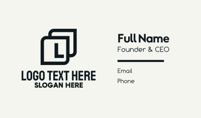 Black Square Lettermark Business Card Image Preview