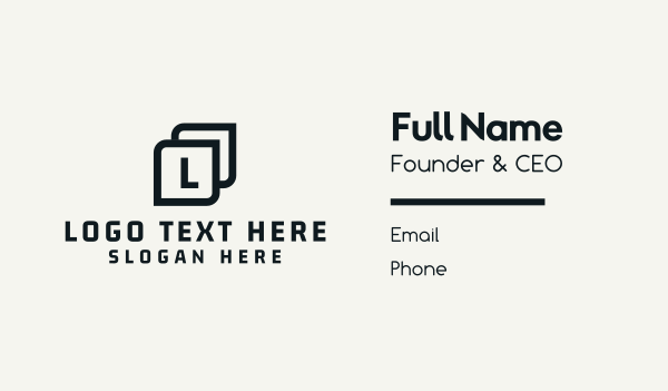 Black Square Lettermark Business Card Design Image Preview