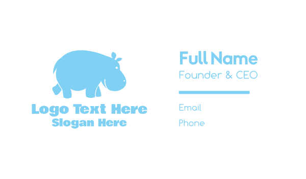 Blue Hippo Business Card Design Image Preview