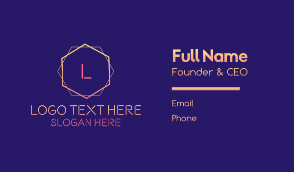 Gradient Hexagon Digital Letter Business Card Design