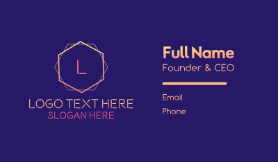 Gradient Hexagon Digital Letter Business Card
