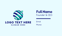 Spiral Arrow Globe  Business Card Image Preview