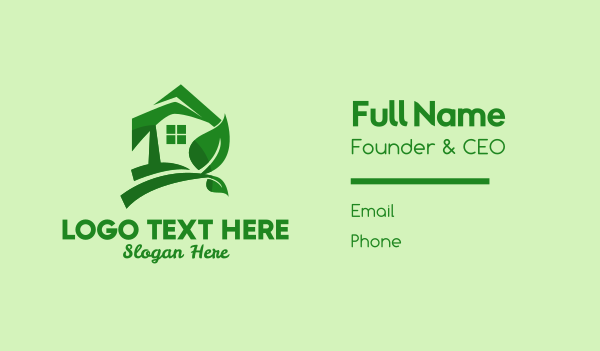 Nature Green House  Business Card Design Image Preview
