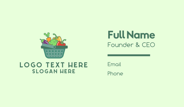 Vegetable Grocery Basket Business Card Design Image Preview