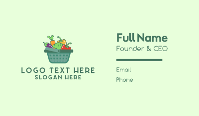 Vegetable Grocery Basket Business Card Image Preview
