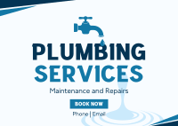 Home Plumbing Services Postcard Design