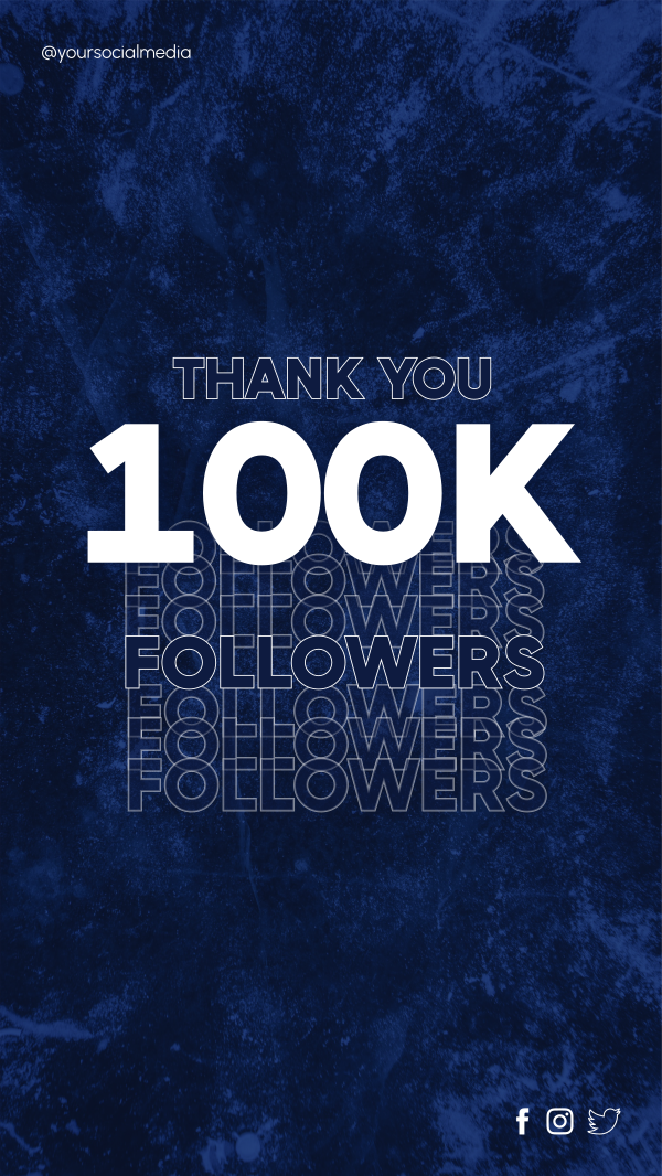 Blue Grunge 100k Followers Instagram Story Design