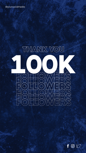 Blue Grunge 100k Followers Instagram Story Image Preview