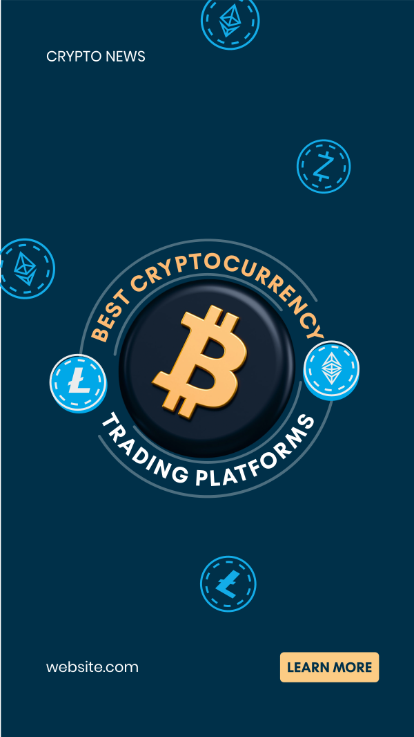 Cryptocurrency Trading Platforms Facebook Story Design