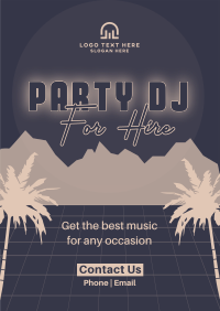 Synthwave DJ Party Service Poster Image Preview