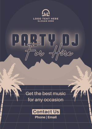 Synthwave DJ Party Service Poster Image Preview