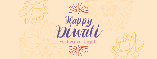 Lotus Diwali Greeting Facebook Cover Design Image Preview