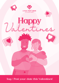 Couple Heart Sign Valentines Day Poster Design