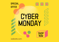 Quirky Tech Cyber Monday Postcard Image Preview