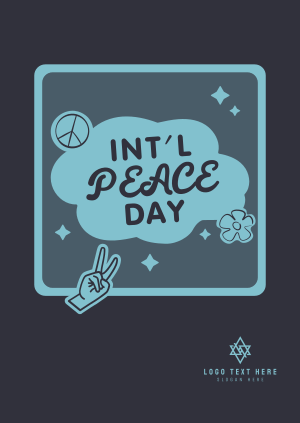 Peace Day Text Badge Poster Image Preview