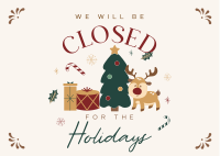 Closed for the Holidays Postcard Design