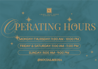 Minimalist Operating Hours Postcard Design