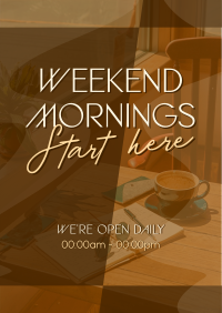 Cafe Opening Hours Poster Design