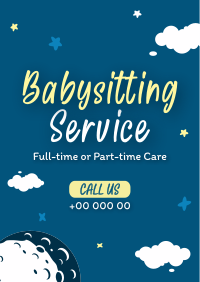 Cute Babysitting Services Poster Design