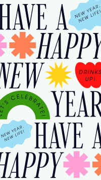 Quirky New Year Greeting Instagram story Image Preview
