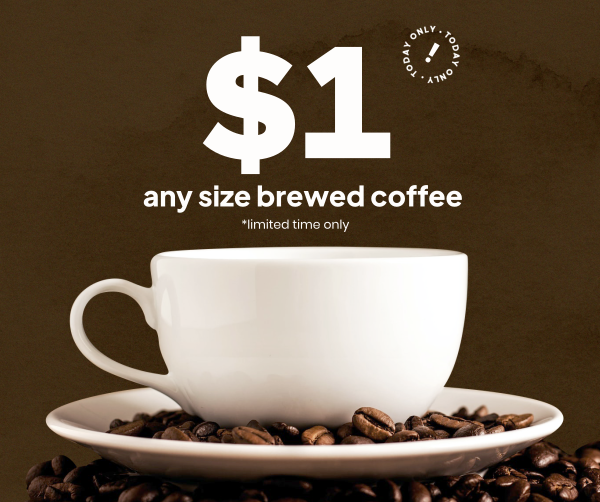 $1 Brewed Coffee Facebook Post Design Image Preview