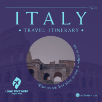 Italy Itinerary Instagram Post Design