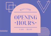 New Opening Hours Postcard Image Preview
