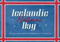 Textured Icelandic National Day Postcard Image Preview