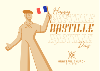 Hey Hey It's Bastille Day Postcard Design