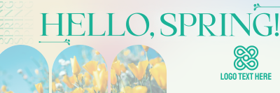 Retro Welcome Spring Twitter header (cover) Image Preview