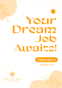 Modern Floral Dream Job Awaits Poster Image Preview