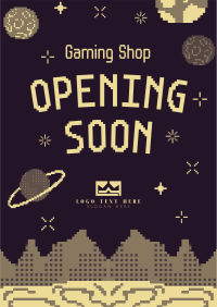 Pixel Space Shop Opening Poster Design