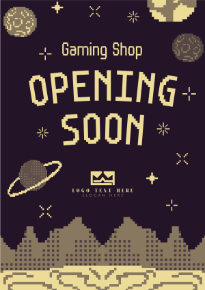 Pixel Space Shop Opening Poster Image Preview
