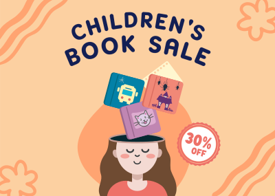Kids Book Sale Postcard Image Preview