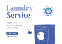 Laundry Service Postcard Design