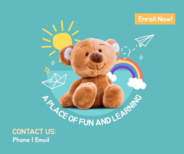 Daycare Center Teddy Bear Facebook Post Design Image Preview