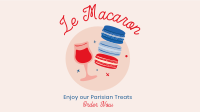 French Macaron Dessert Facebook Event Cover Design