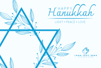 Floral Hanukkah Star Pinterest board cover Image Preview
