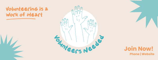 Volunteer Hands Facebook Cover Design Image Preview