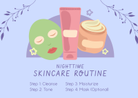 Nighttime Skincare Routine Postcard Design