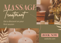 Relaxing Massage Treatment Postcard Image Preview