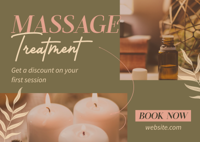 Relaxing Massage Treatment Postcard Image Preview
