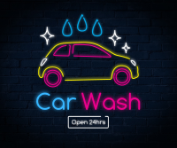 Neon sign Car wash Facebook post Image Preview