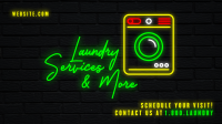 Neon Laundry Shop Facebook Event Cover Design