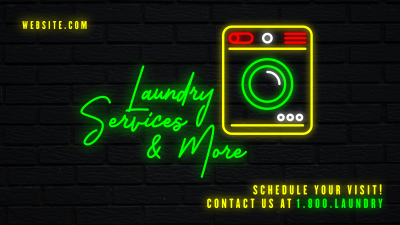 Neon Laundry Shop Facebook event cover Image Preview