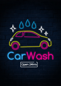 Neon sign Car wash Poster Image Preview