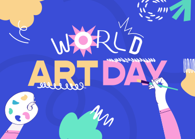 Quirky World Art Day Postcard Image Preview