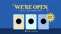 Laundry Store Hours Facebook Event Cover Design