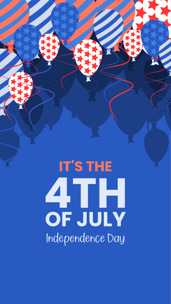 Fourth of July Balloons Facebook Story Design